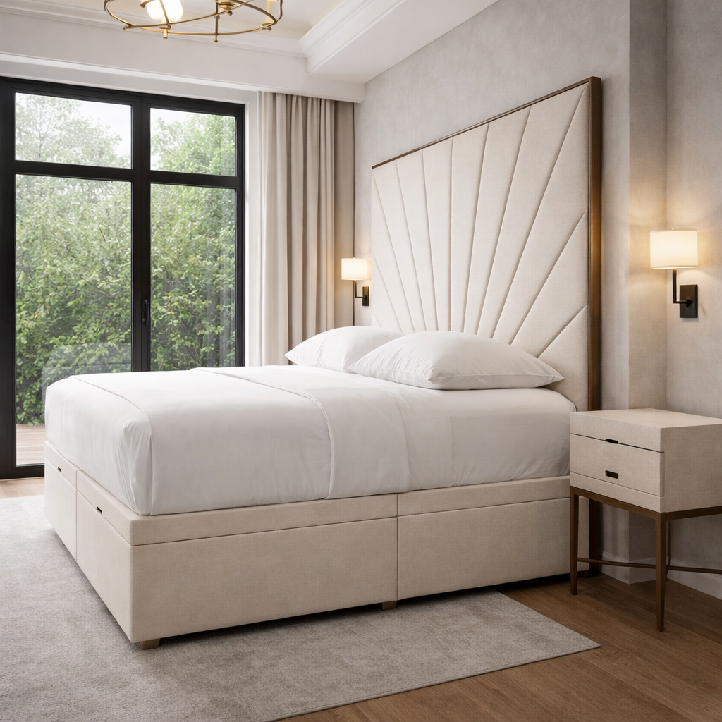 Modern Mercer Divan Ottoman with Contrast Piping
