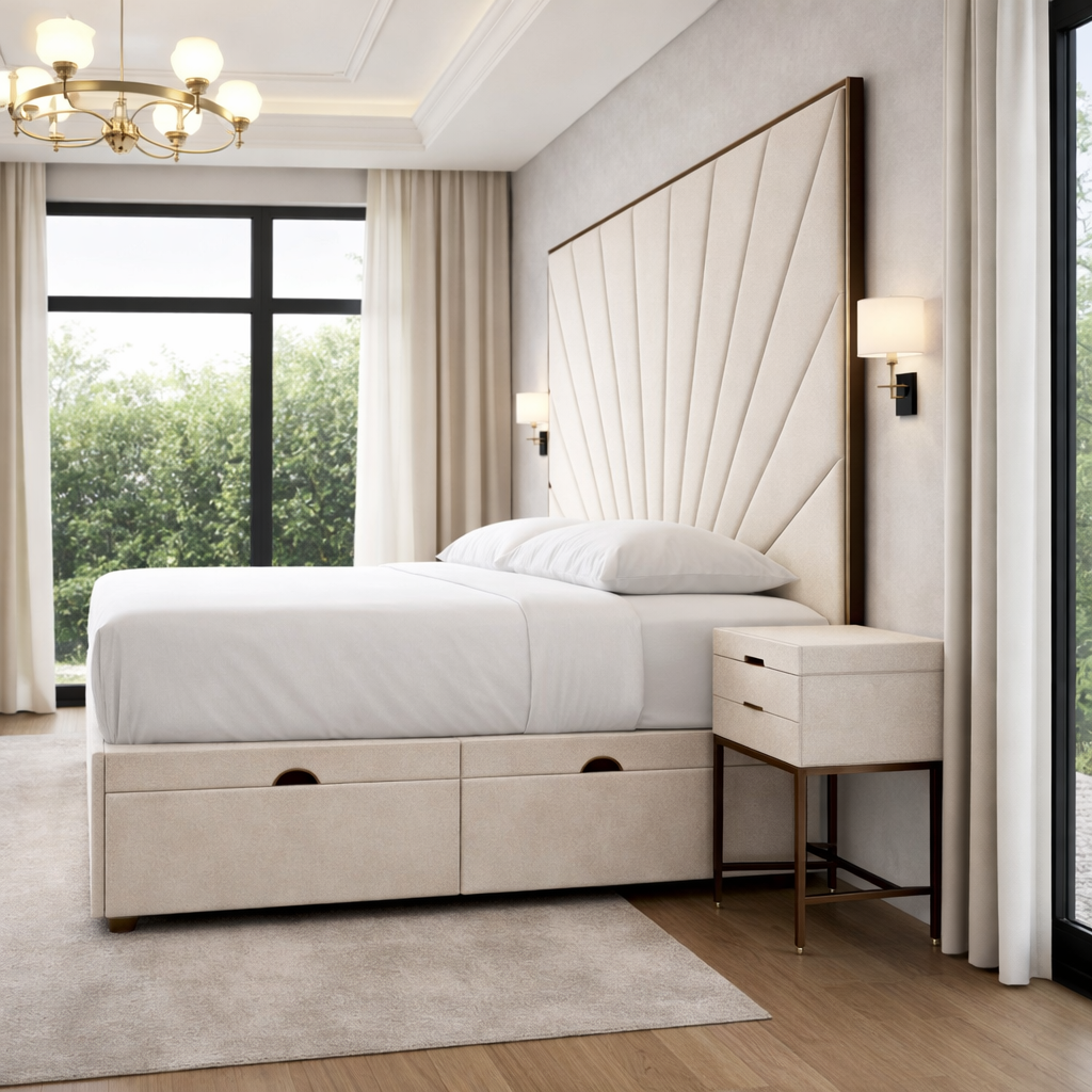 Luxurious Mercer Divan Ottoman with Contrast Piping
