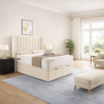 Load image into Gallery viewer, Sapphire Winged cream Divan Ottoman Bed
