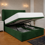 Load image into Gallery viewer, Green Toronto Winged Divan Ottoman Bed
