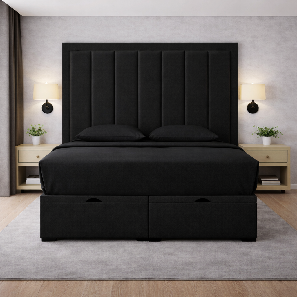 Black Zara Divan Ottoman Bed
