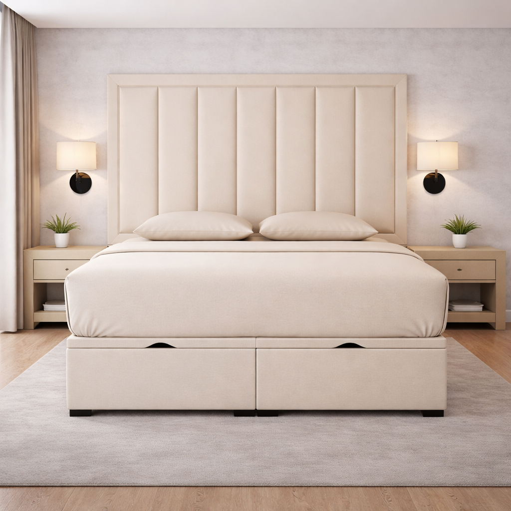 Cream Zara Divan Ottoman Bed
