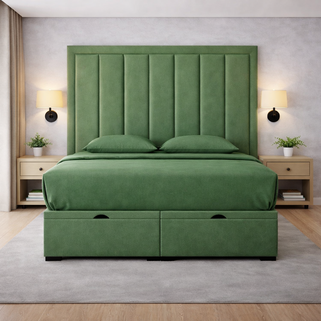 Green Zara Divan Ottoman Bed
