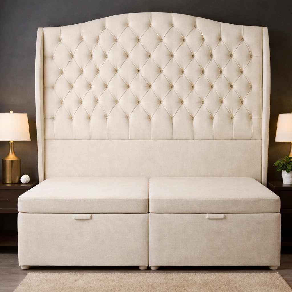 Venice Winged Divan Ottoman Bed