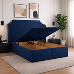 Load image into Gallery viewer, Art Deco Winged Divan Ottoman Bed