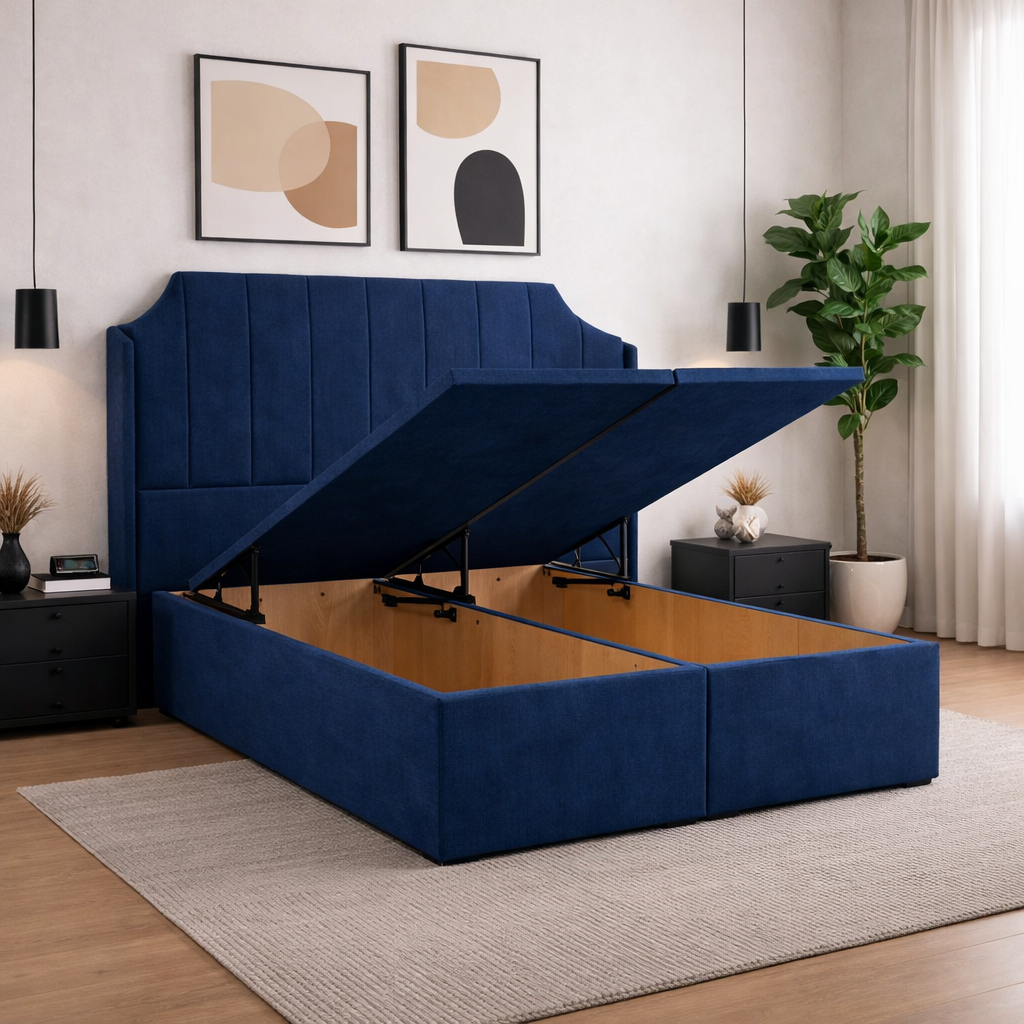 Art Deco Winged Divan Ottoman Bed