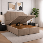 Load image into Gallery viewer, Art Deco Winged Divan Ottoman Bed