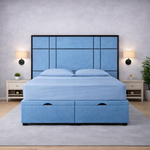 Load image into Gallery viewer, Alice headboard with Contrast Border Divan Ottoman Bed