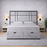 Load image into Gallery viewer, Alice headboard with Contrast Border Divan Ottoman Bed