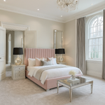 Load image into Gallery viewer, Pink Alysia Silver Strip modern Bed