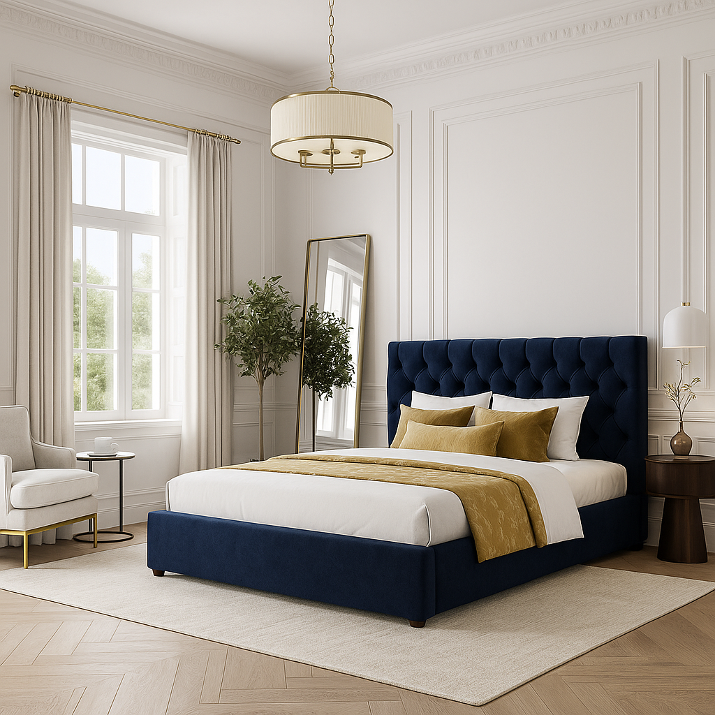 Classic Bue Chesterfield Bed