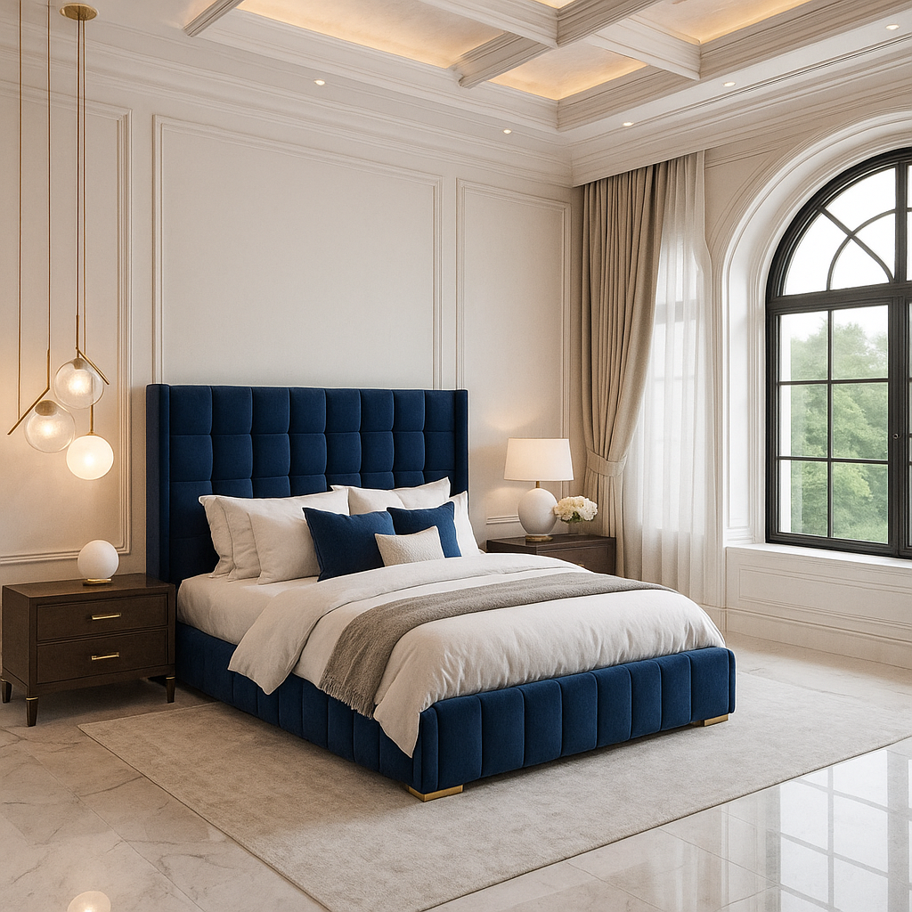 Blue Cubed Bed
