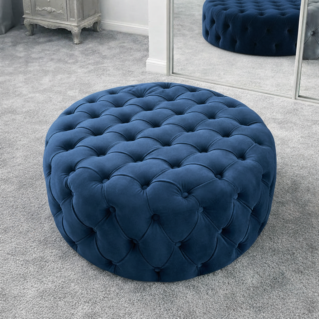 Circular Chesterfield Footstool