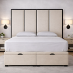 Load image into Gallery viewer, Emma headboard with Contrast Border Divan Ottoman Bed
