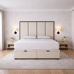 Load image into Gallery viewer, Emma headboard with Contrast Border Divan Ottoman Bed