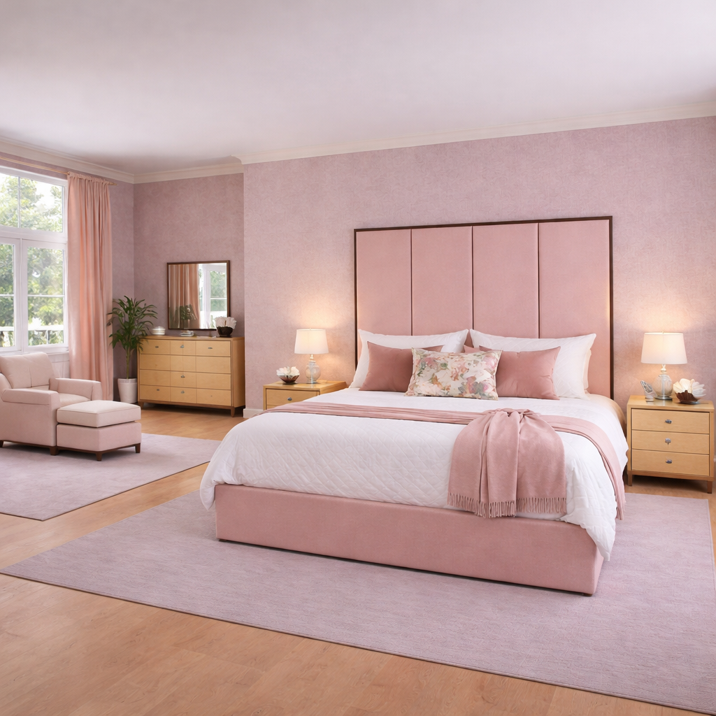 Emma headboard with Contrast Border Divan Bed