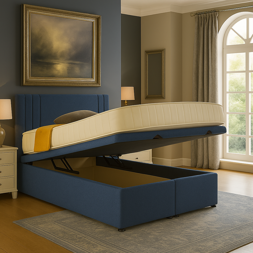 Classic blue Lima Divan Ottoman Bed
