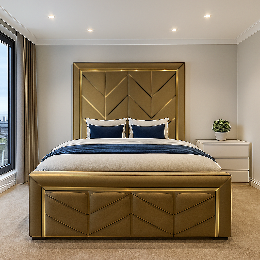 Gold Strip Tower Bed