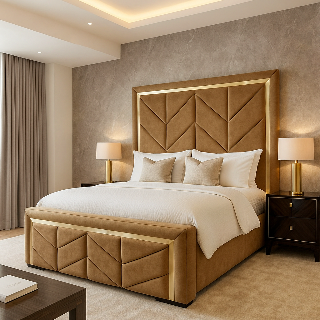 Gold Strip Tower Bed