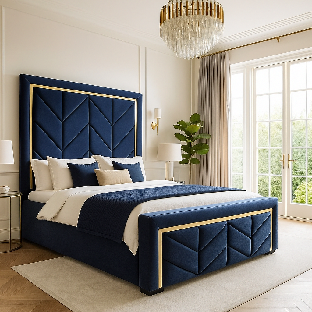 Blue Gold Strip Tower Bed
