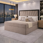 Load image into Gallery viewer, Brown Mercer luxury contrast border divan bed
