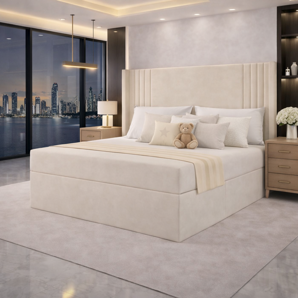 Off White Oxford stylish divan bed