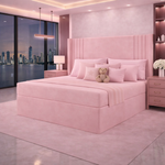 Load image into Gallery viewer, Pink Oxford divan bed for comfortable sleep