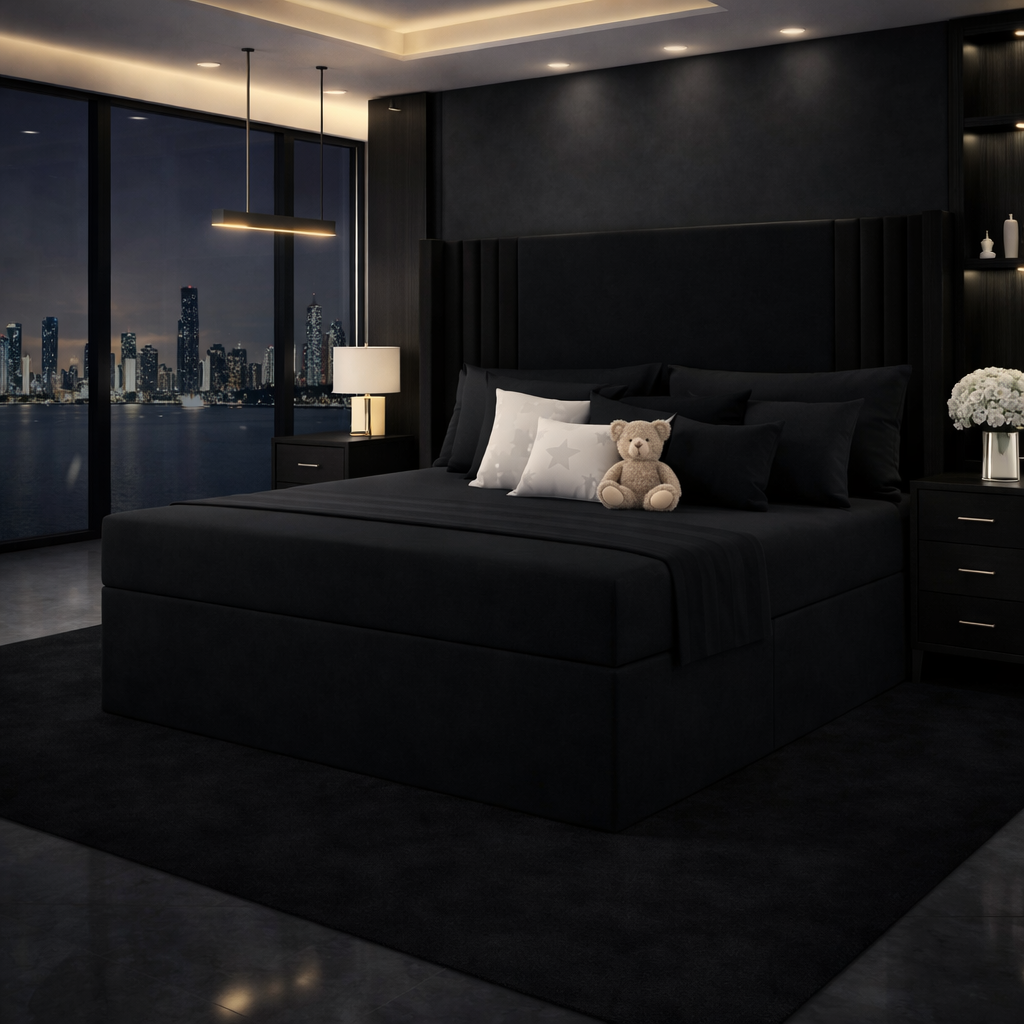 Oxford divan bed black