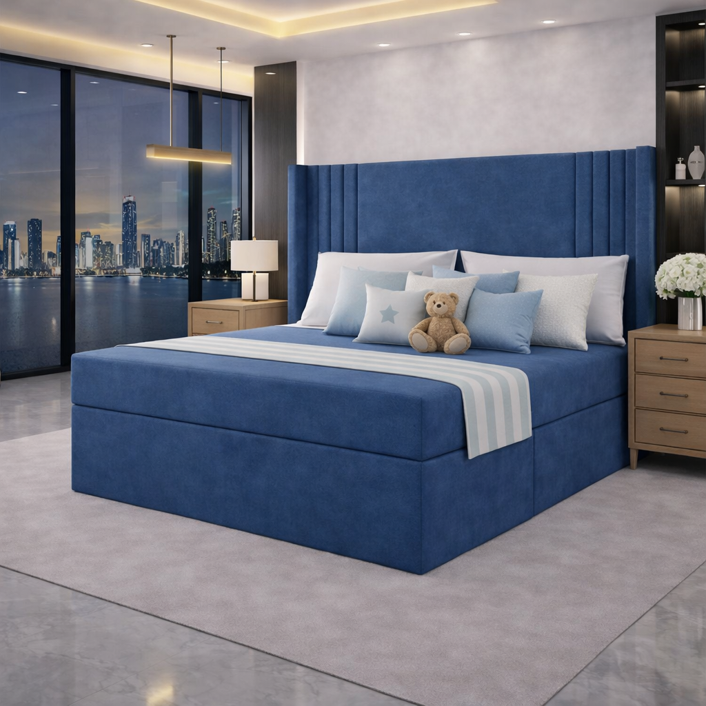 Blue Oxford stylish divan bed