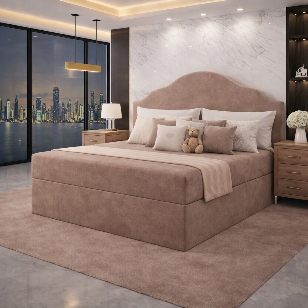Brown Paisley comfortable divan bed