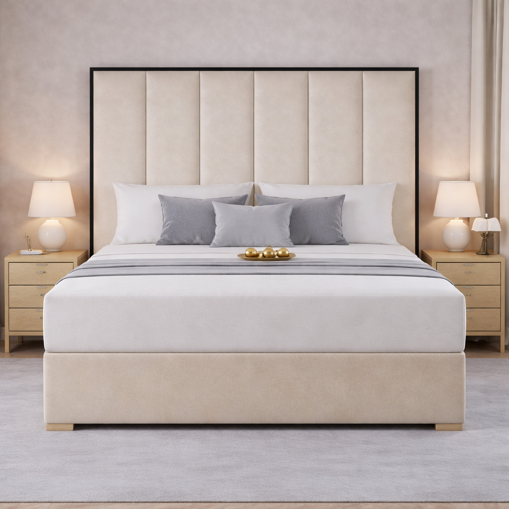 Serena modern divan bed with contrast trim