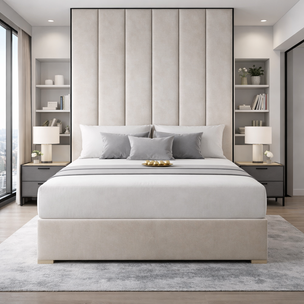 Serena stylish divan bed with piping