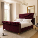 Load image into Gallery viewer, Maroon Sleigh Bed
