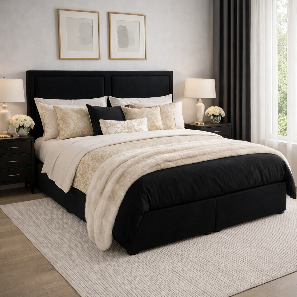 Black Tia modern divan bed