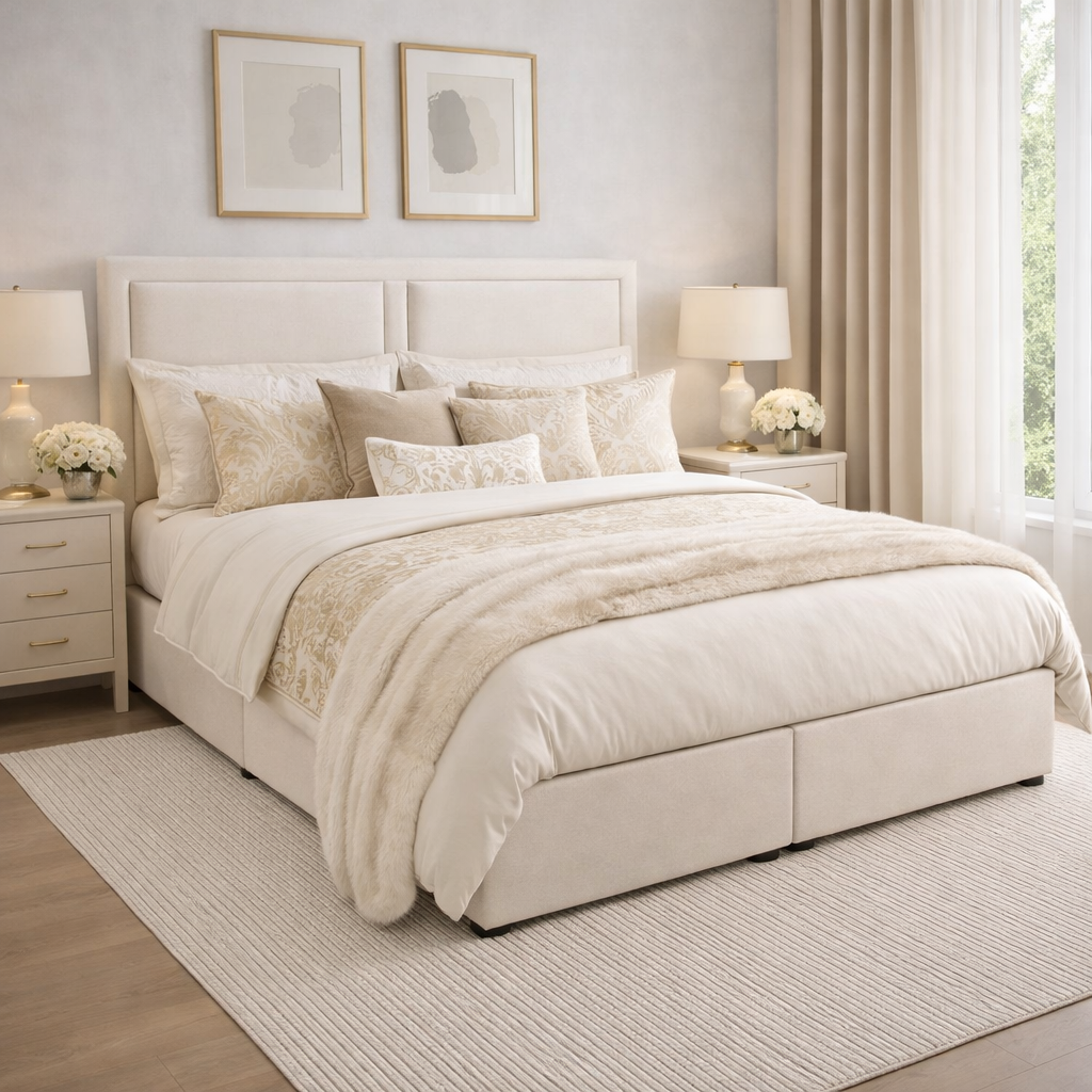 Off White Tia stylish divan bed