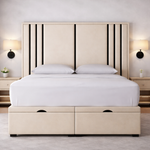 Load image into Gallery viewer, Valentina headboard with Contrast Border Divan Ottoman Bed