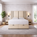 Load image into Gallery viewer, Valentina headboard with Contrast Border Divan Ottoman Bed