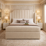 Load image into Gallery viewer, Cream Winged Art Deco Divan Bed

