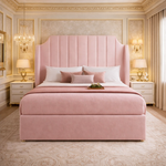 Load image into Gallery viewer, Pink Winged Art Deco Divan Bed

