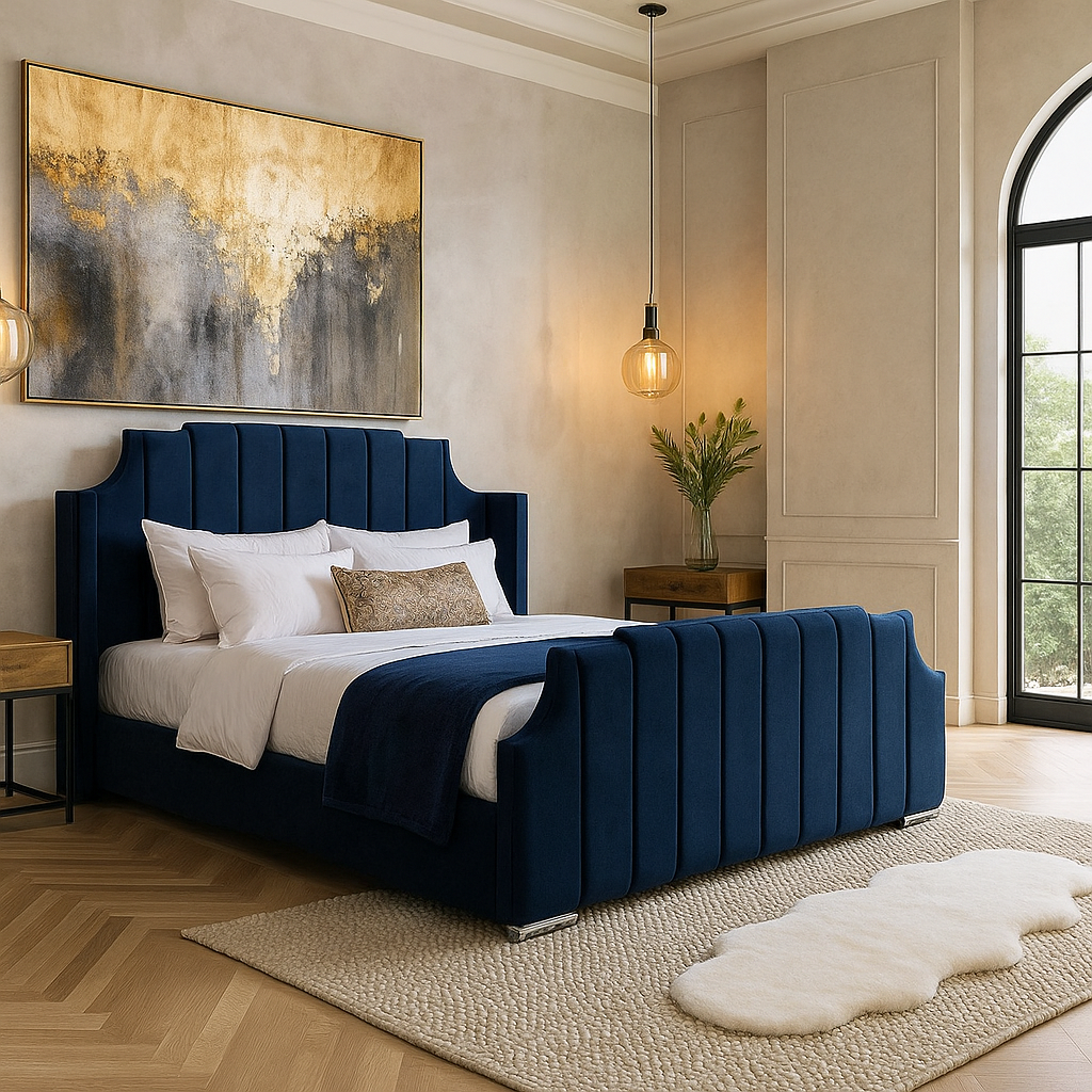 Winged art deco modern bed
