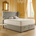 Load image into Gallery viewer, Grey Mulberry Winged Divan Ottoman Bed
