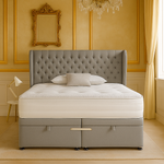 Load image into Gallery viewer, Classy Mulberry Winged Divan Ottoman Bed
