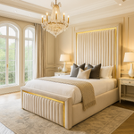 Load image into Gallery viewer, Gold strip modern bed