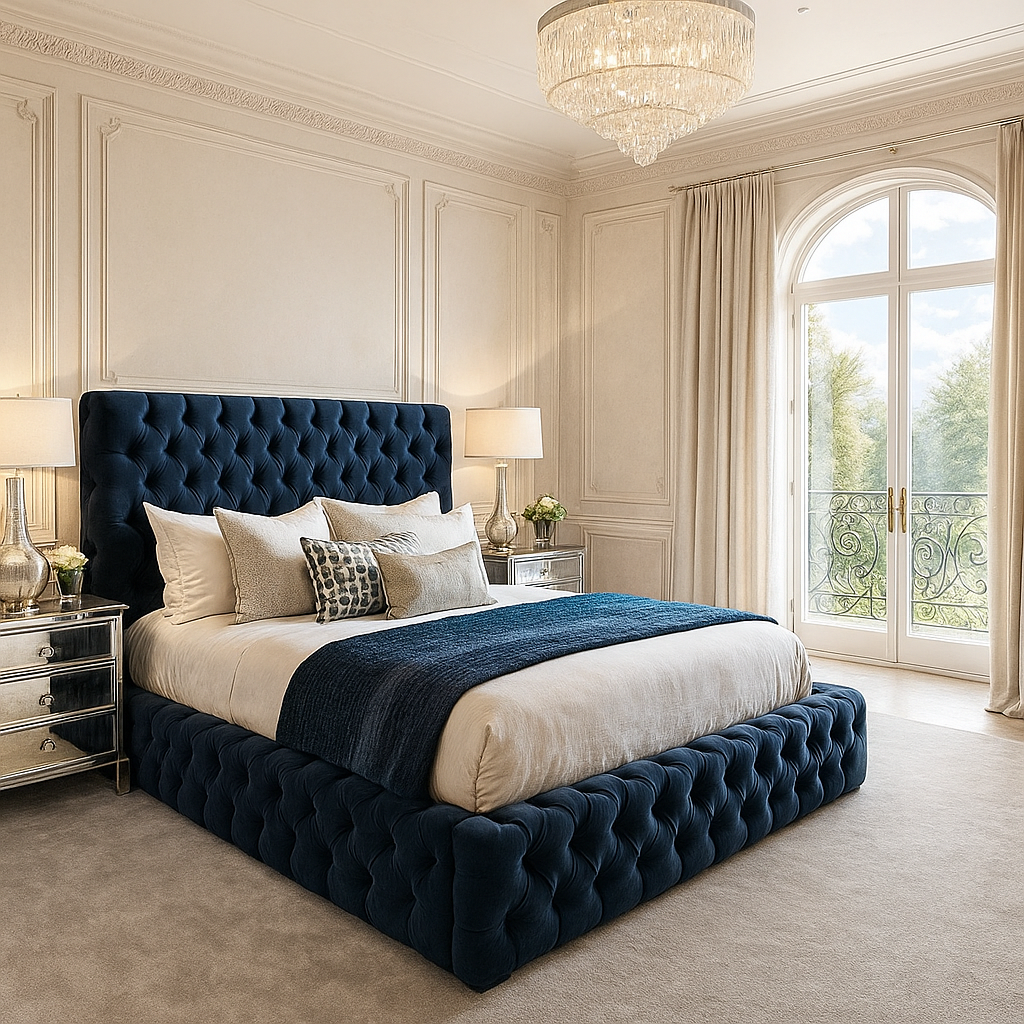 Blue Minimalist Park Lane bed