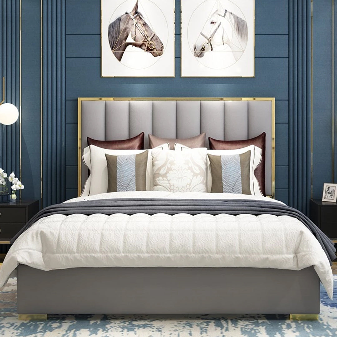 Alysia gold trim bed frame
