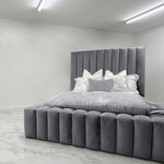 Load image into Gallery viewer, “Lined Emperor upholstered bed”