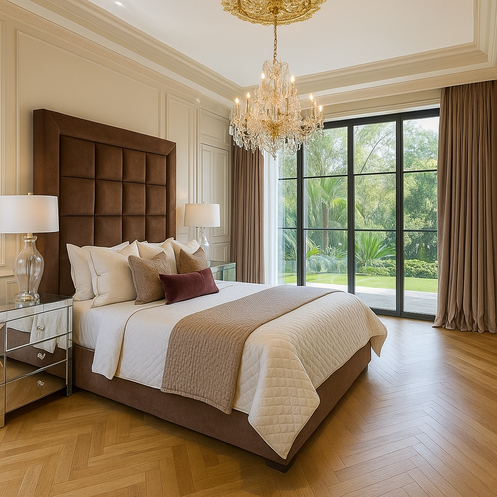 Brown Franklin modern bed frame