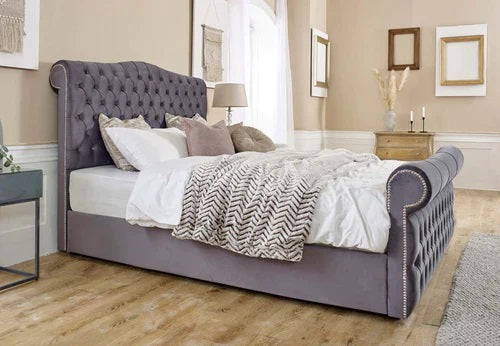 Colorado upholstered sleigh bed frame