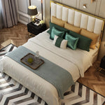 Load image into Gallery viewer, Alysia luxury bed with gold strip detail