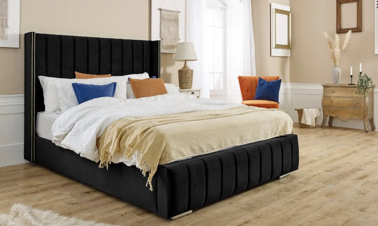 Black California Beaded Bed
 